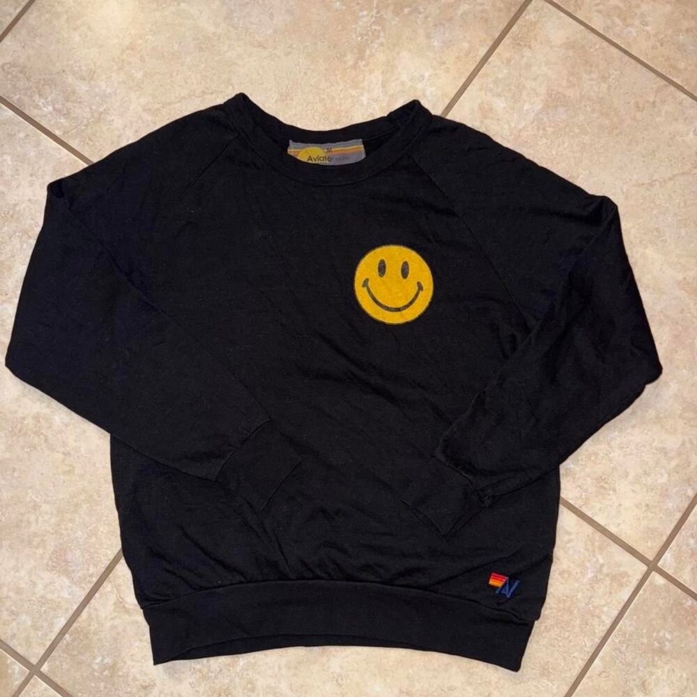 Aviator-nation Women's Black and Grey Sweatshirt